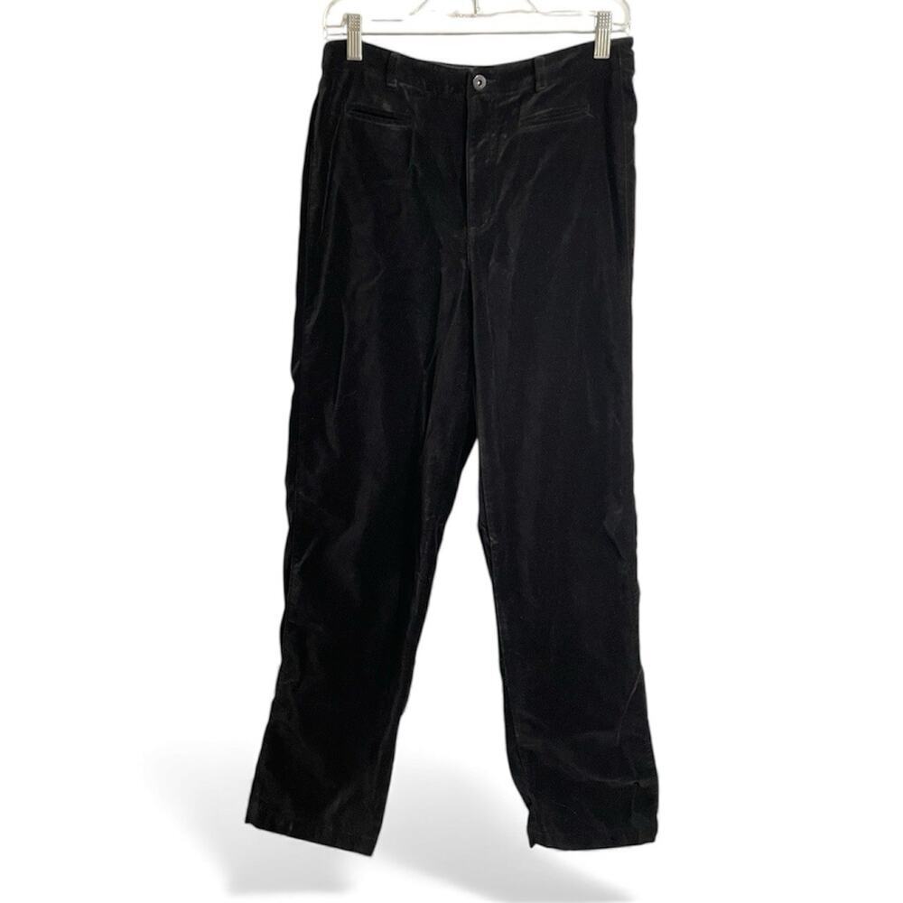 Liz Claiborne Velour Pants Black Size 10 Women Vintage 90s Lizwear Jeans Holiday
